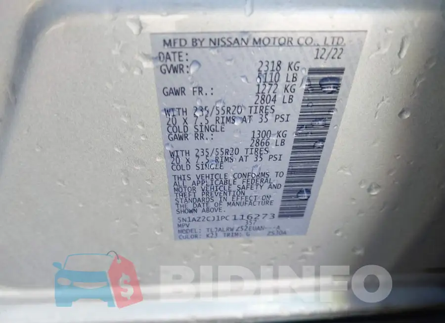 5N1AZ2CJ1PC116273 Photo# 9