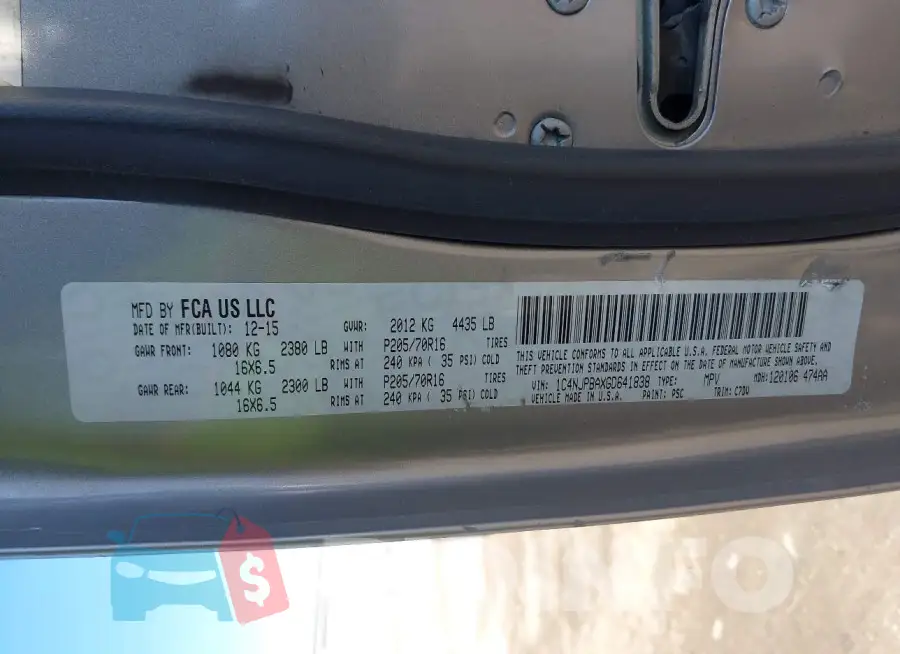 1C4NJPBAXGD641838 Photo# 9