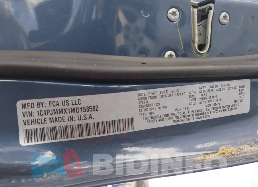 1C4PJMMX1MD158582 Photo# 9