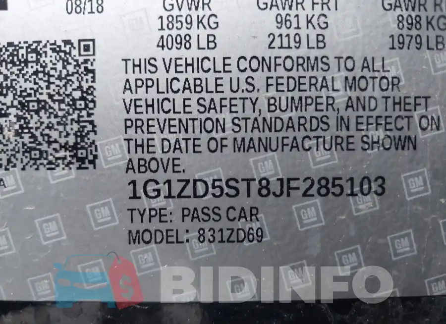 1G1ZD5ST8JF285103 Photo# 9