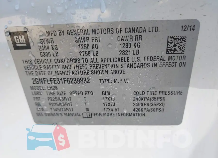 2GNFLFE31F6239832 Photo# 9
