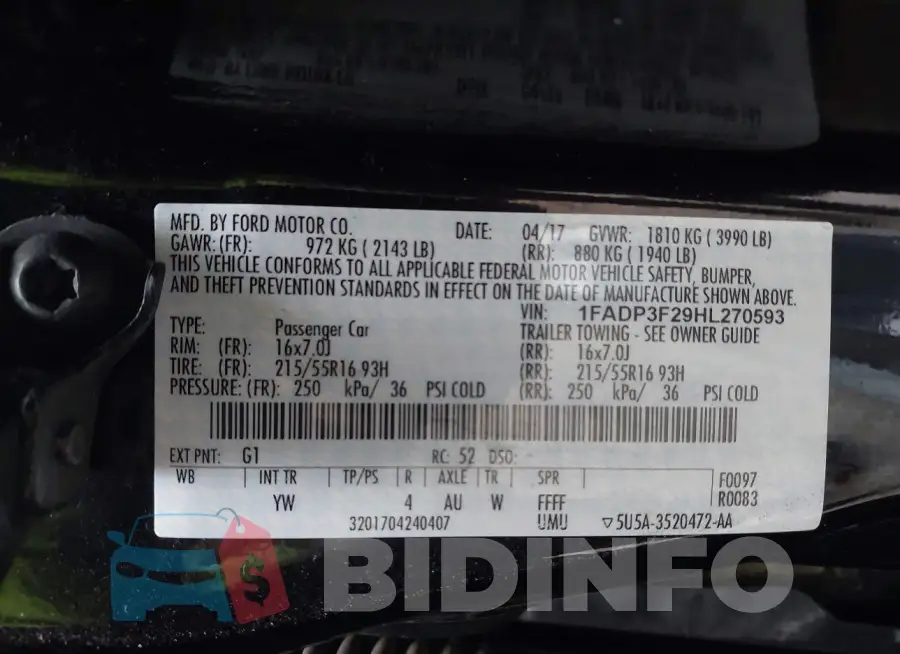 1FADP3F29HL270593 Photo# 9