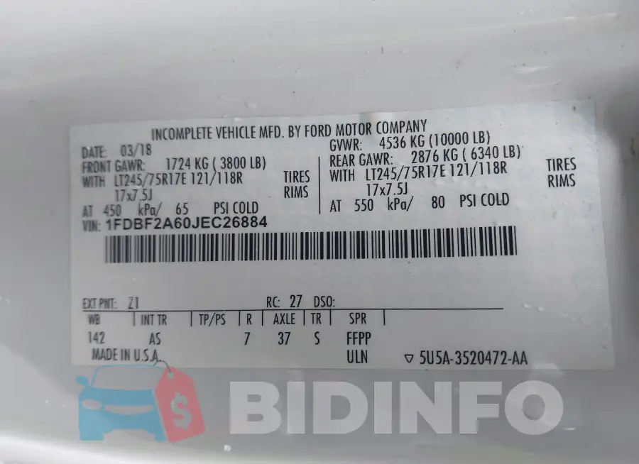 1FDBF2A60JEC26884 Photo# 9