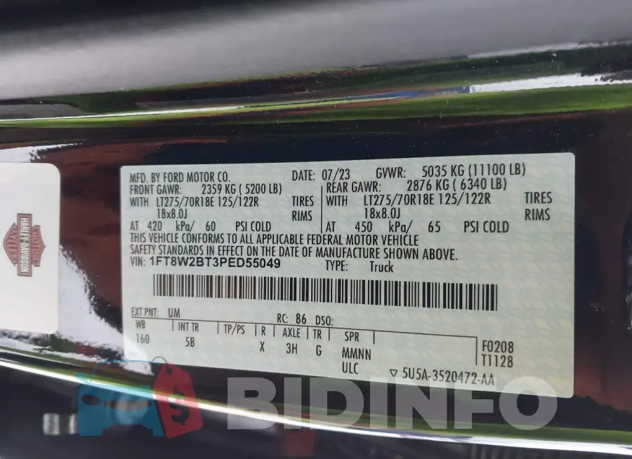 1FT8W2BT3PED55049 Photo# 8