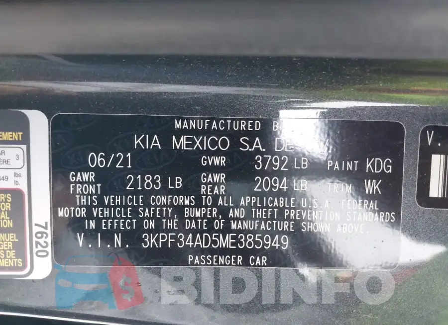 3KPF34AD5ME385949 Photo# 9