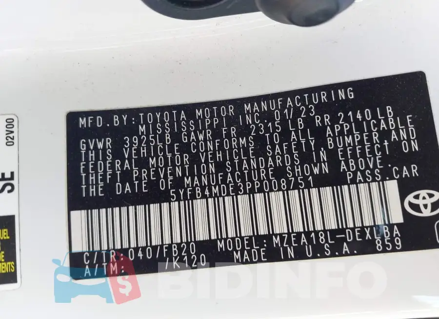 5YFB4MDE3PP008751 Photo# 9