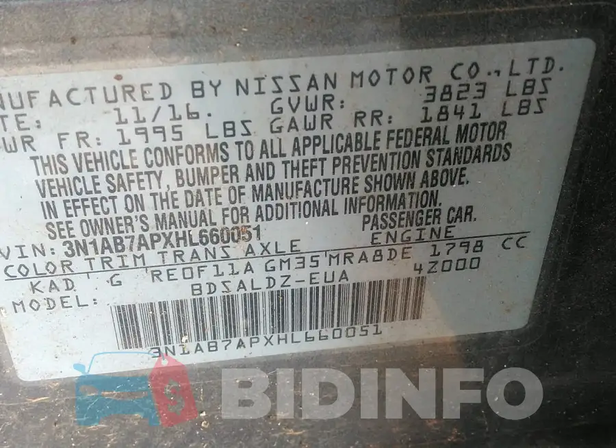 3N1AB7APXHL660051 Photo# 9