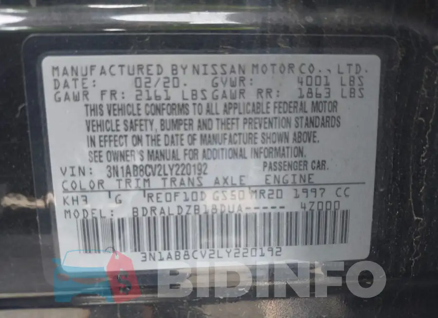 3N1AB8CV2LY220192 Photo# 9