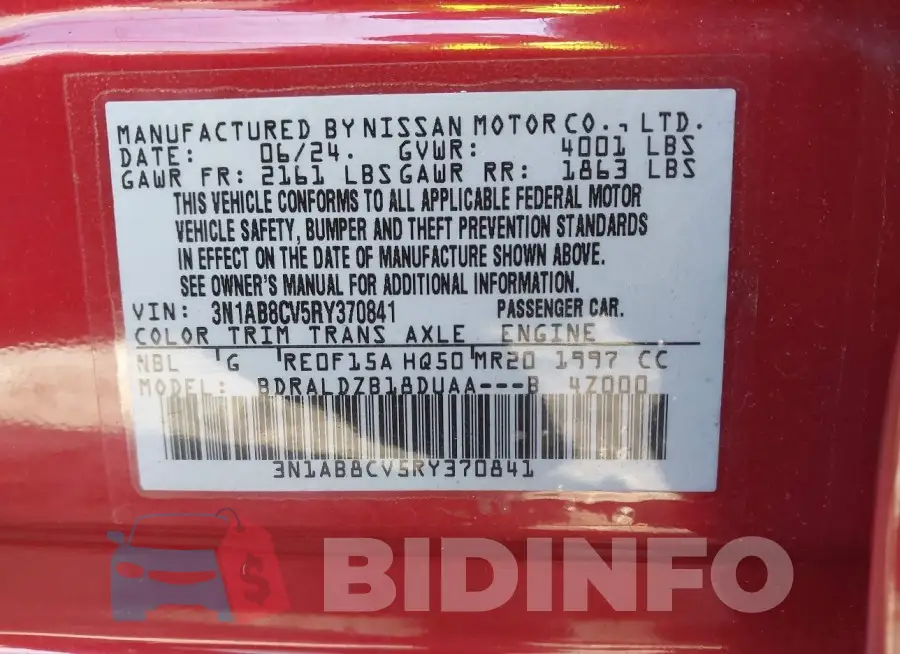 3N1AB8CV5RY370841 Photo# 9