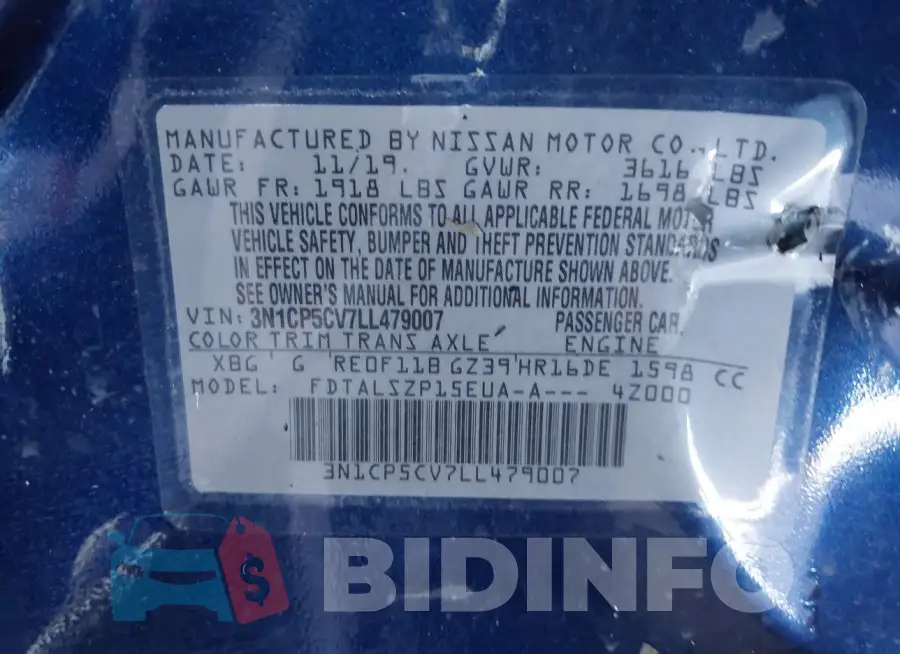 3N1CP5CV7LL479007 Photo# 9