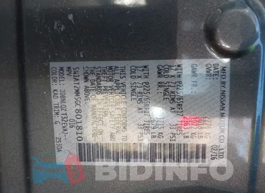 5N1AT2MM5GC801810 Photo# 9