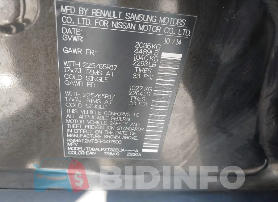 KNMAT2MT5FP507603 Photo# 9
