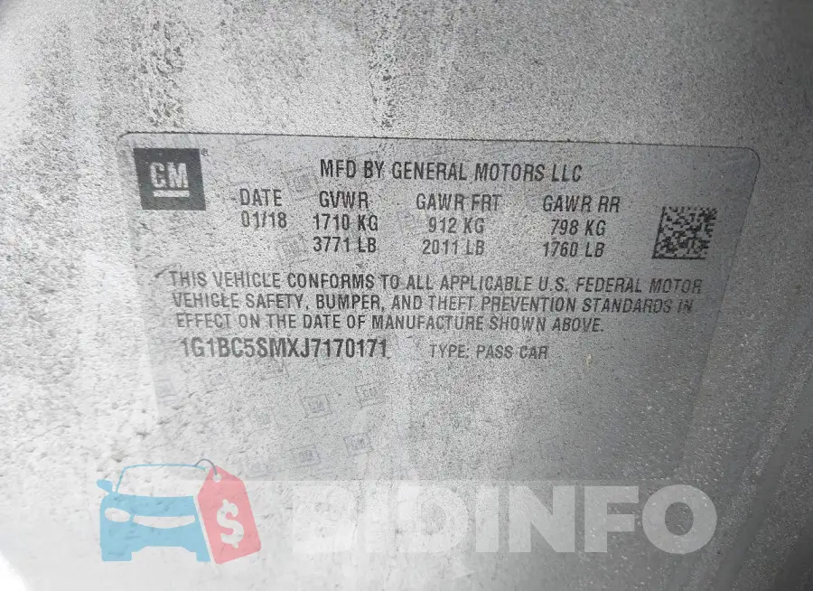 1G1BC5SMXJ7170171 Photo# 9