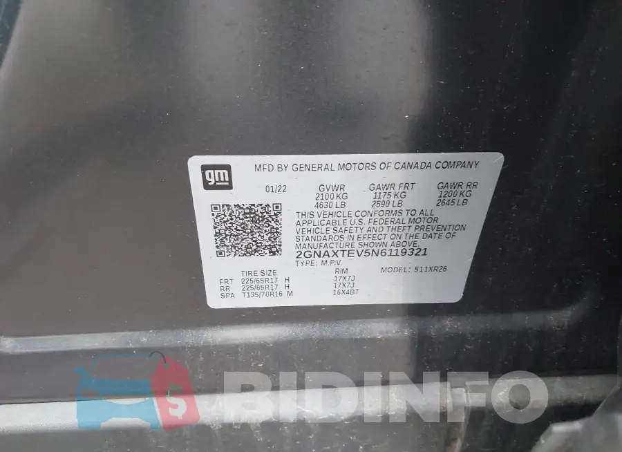 2GNAXTEV5N6119321 Photo# 9