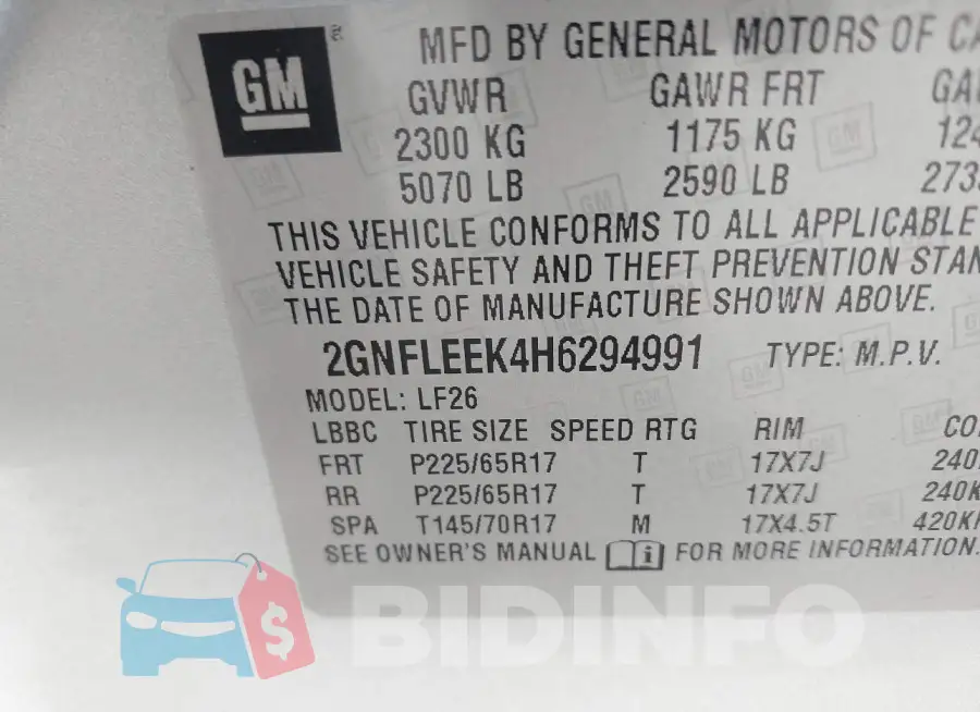 2GNFLEEK4H6294991 Photo# 9