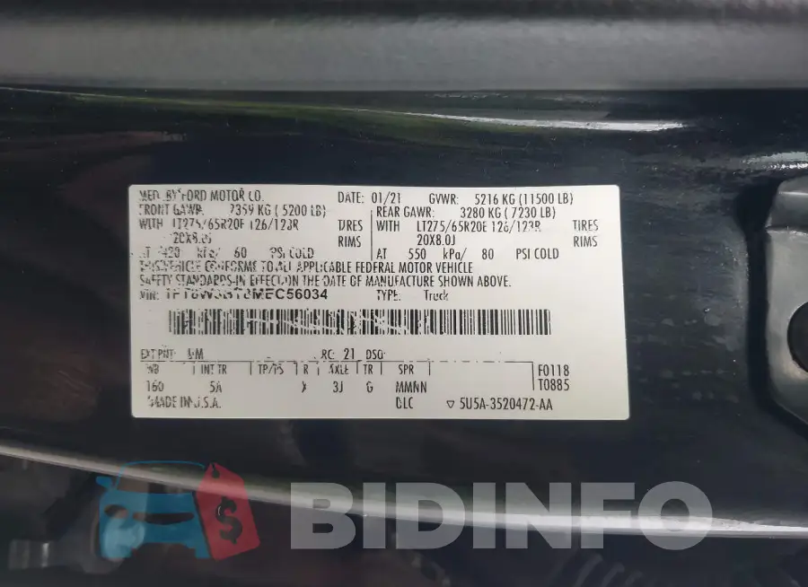 1FT8W3BT8MEC56034 Photo# 9