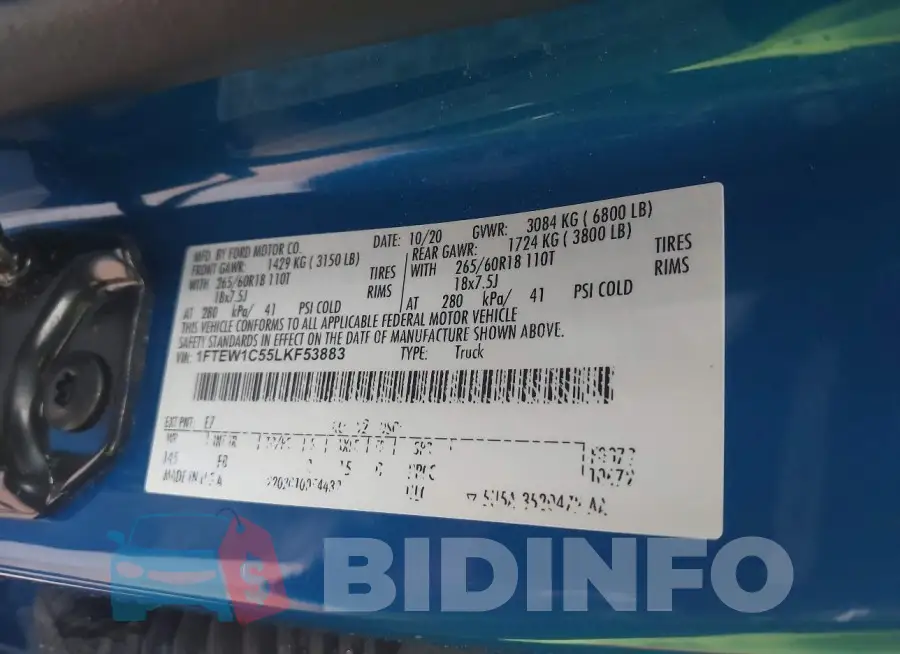 1FTEW1C55LKF53883 Photo# 9