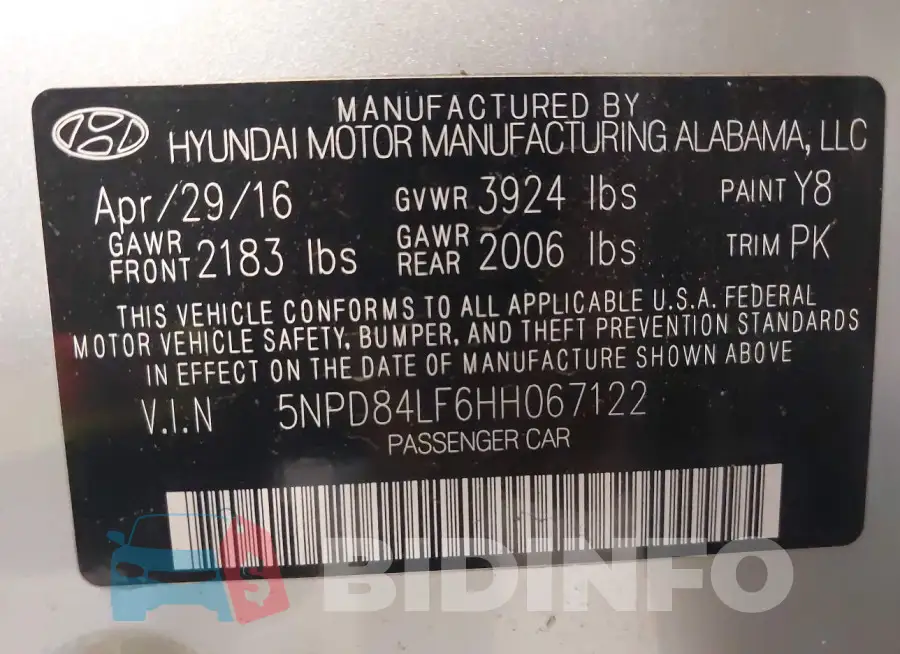 5NPD84LF6HH067122 Photo# 9