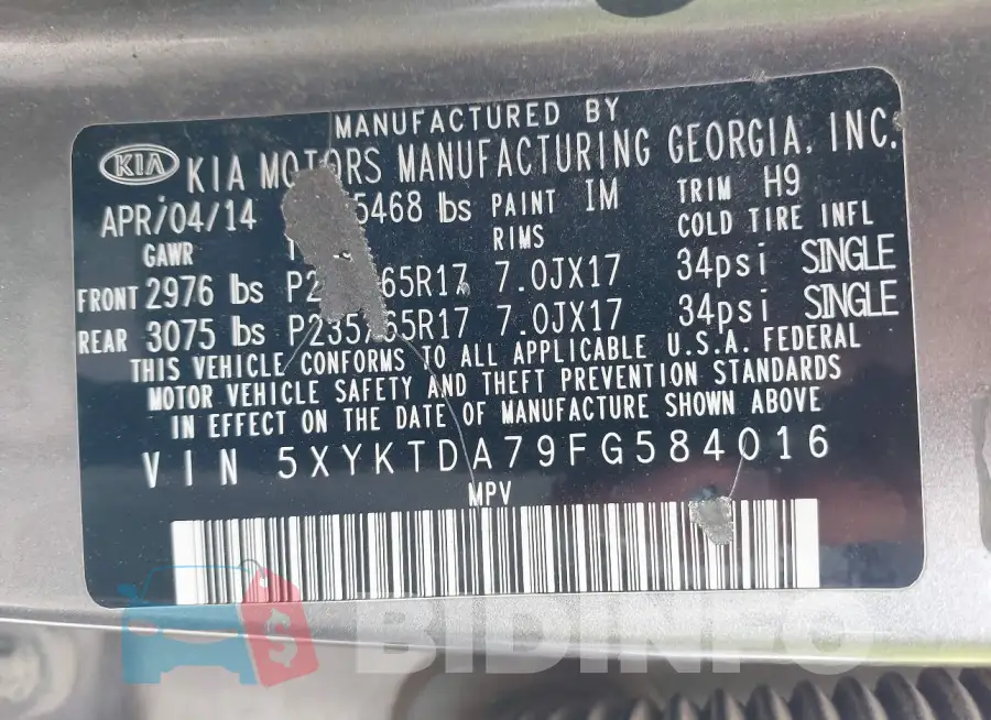 5XYKTDA79FG584016 Photo# 9