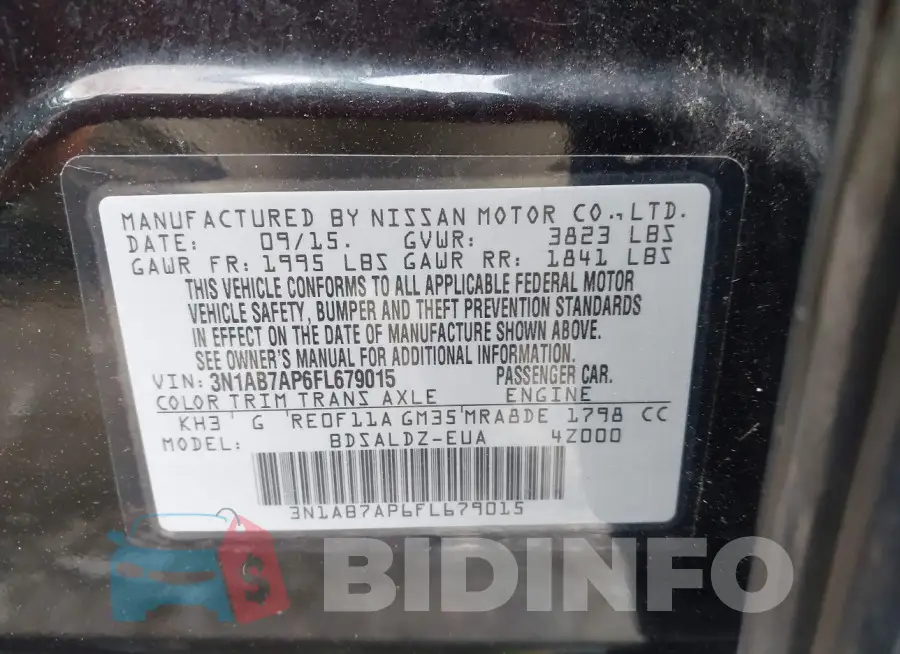 3N1AB7AP6FL679015 Photo# 9