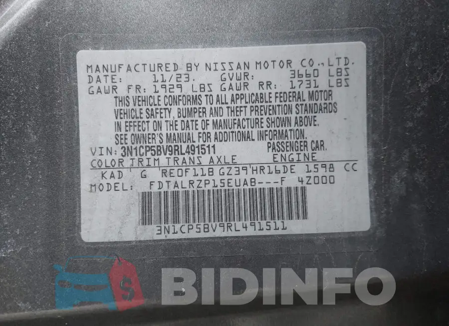 3N1CP5BV9RL491511 Photo# 9