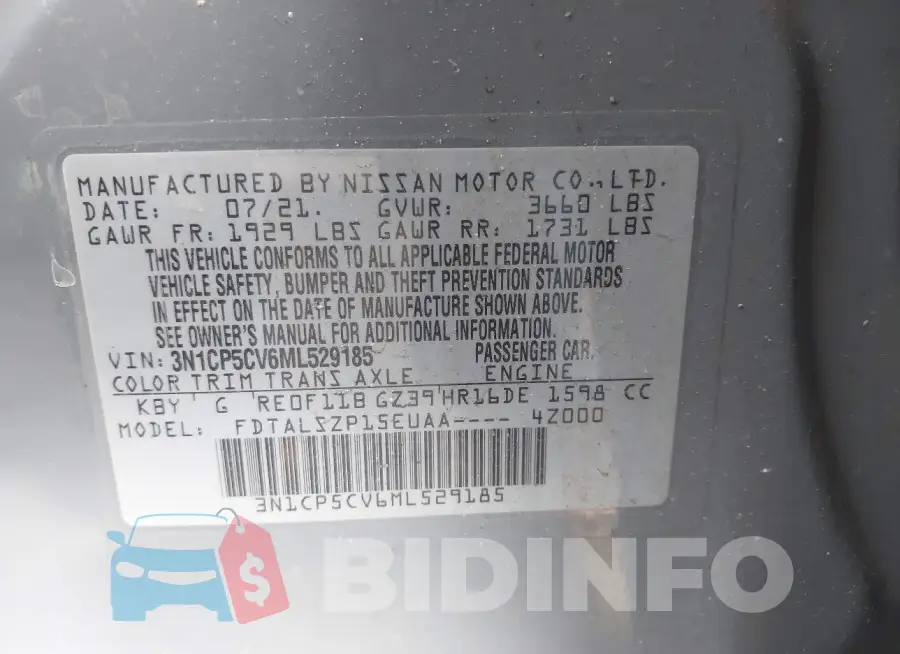 3N1CP5CV6ML529185 Photo# 9