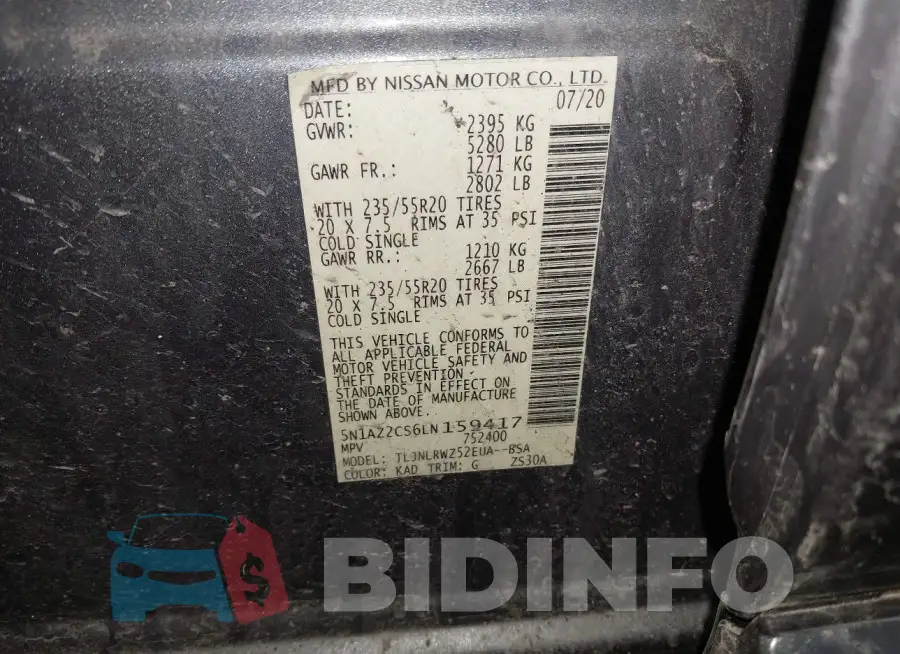 5N1AZ2CS6LN159417 Photo# 9