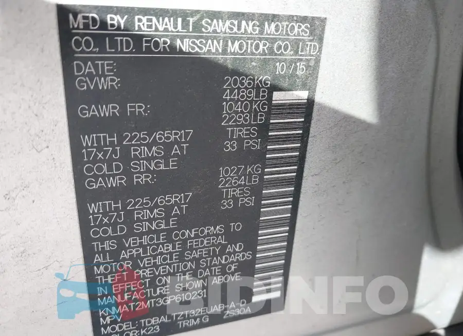 KNMAT2MT3GP610231 Photo# 9