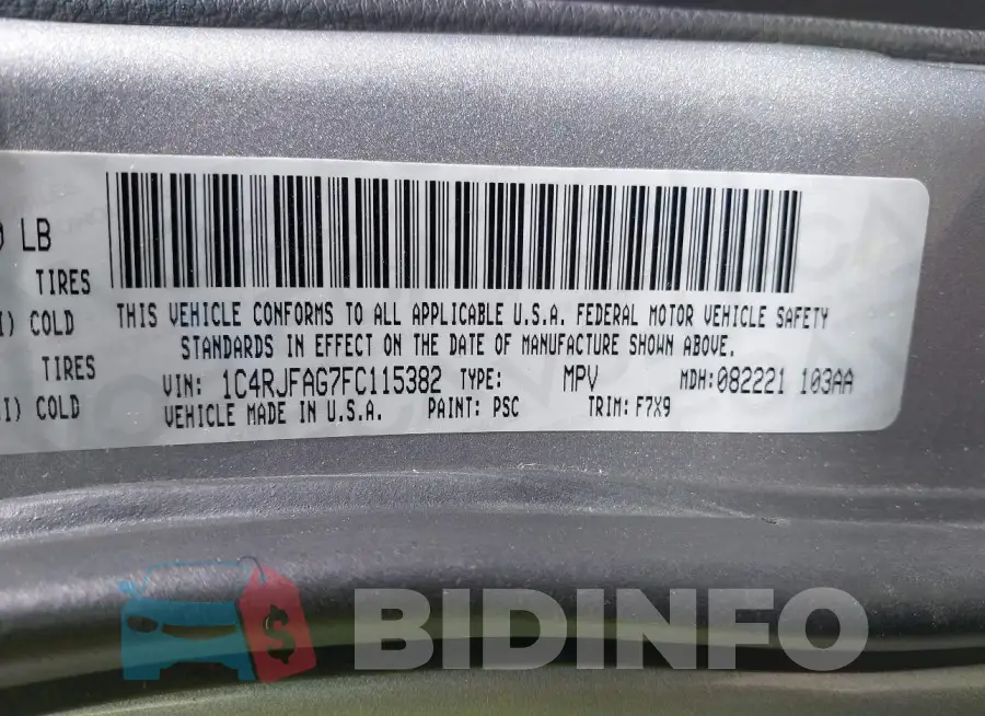 1C4RJFAG7FC115382 Photo# 9