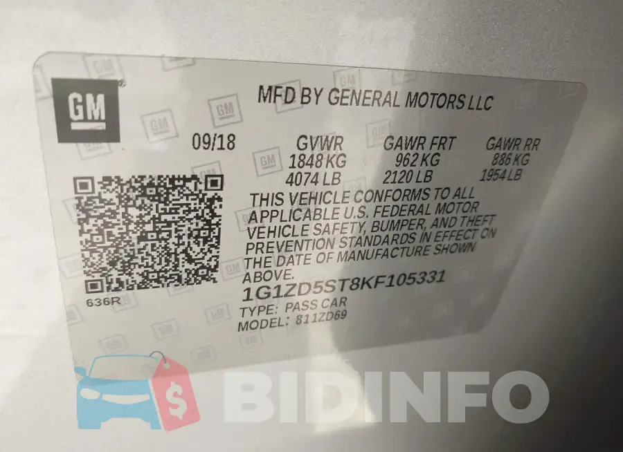 1G1ZD5ST8KF105331 Photo# 9