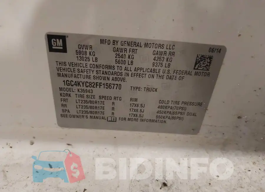 1GC4KYC82FF156770 Photo# 9