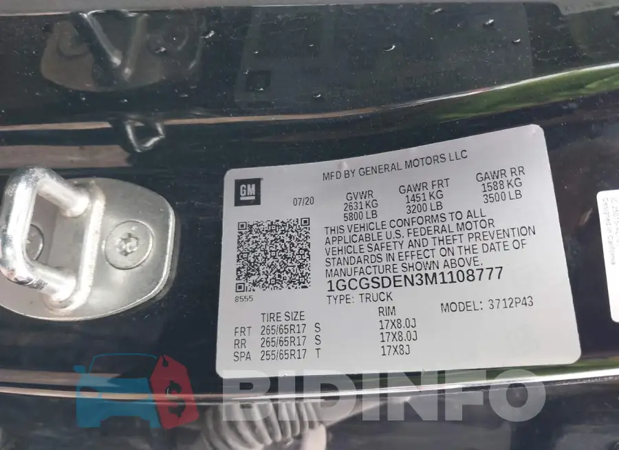 1GCGSDEN3M1108777 Photo# 9