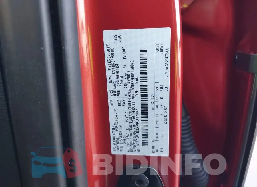 1FTFW1E8XPKD17005 Photo# 9