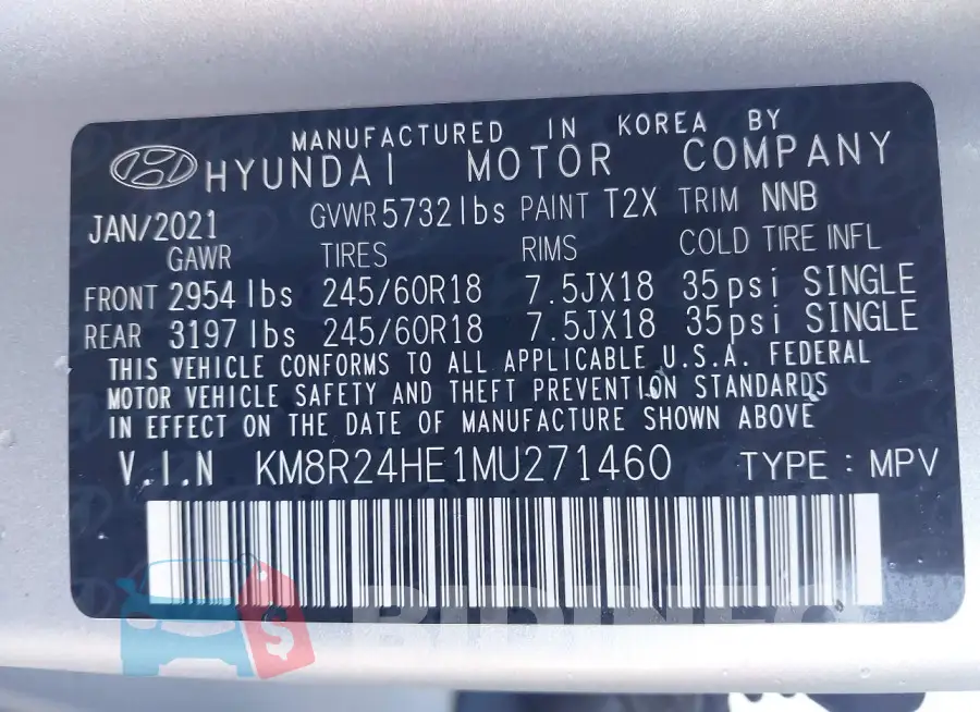 KM8R24HE1MU271460 Photo# 9