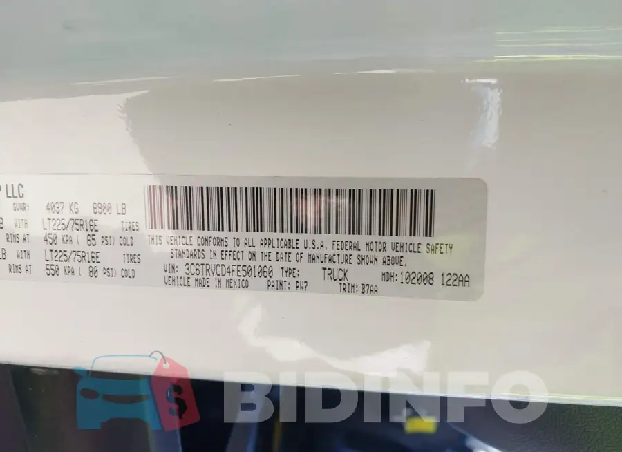 3C6TRVCD4FE501060 Photo# 9