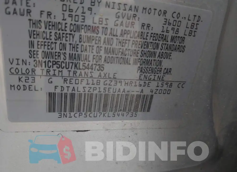 3N1CP5CU7KL544735 Photo# 9
