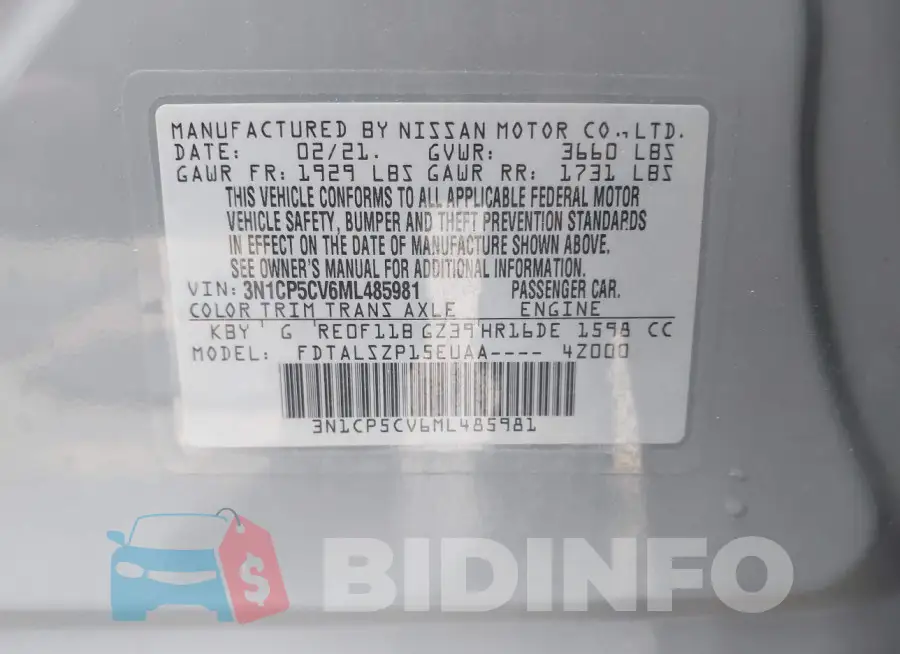 3N1CP5CV6ML485981 Photo# 9