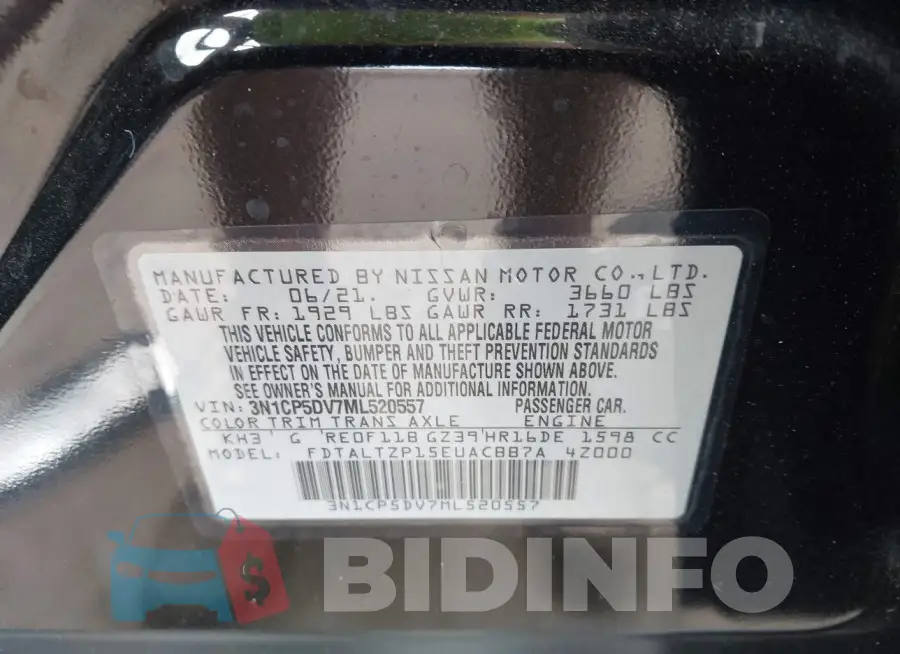 3N1CP5DV7ML520557 Photo# 9