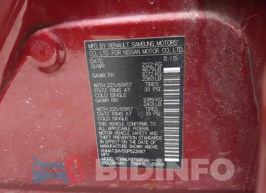 KNMAT2MV5GP622687 Photo# 9
