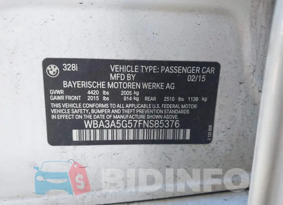 WBA3A5G57FNS85376 Photo# 9