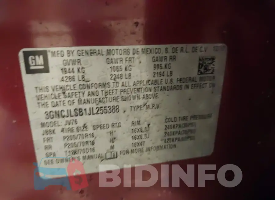 3GNCJLSB1JL255388 Photo# 9