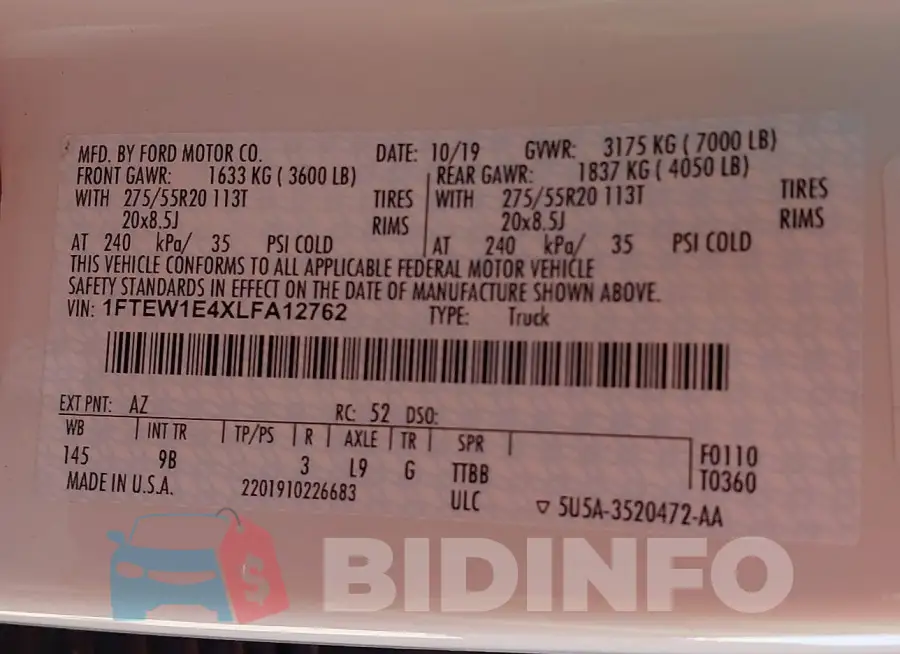1FTEW1E4XLFA12762 Photo# 9