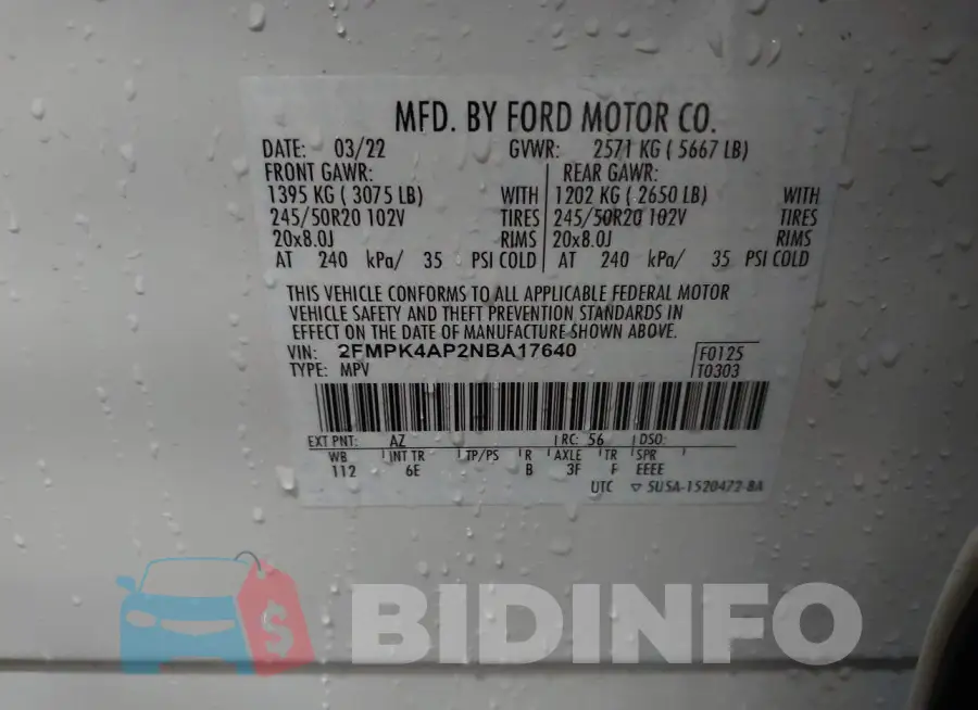 2FMPK4AP2NBA17640 Photo# 9