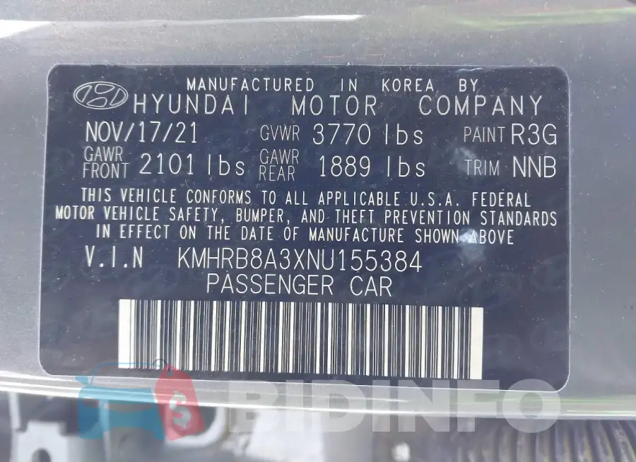 KMHRB8A3XNU155384 Photo# 9