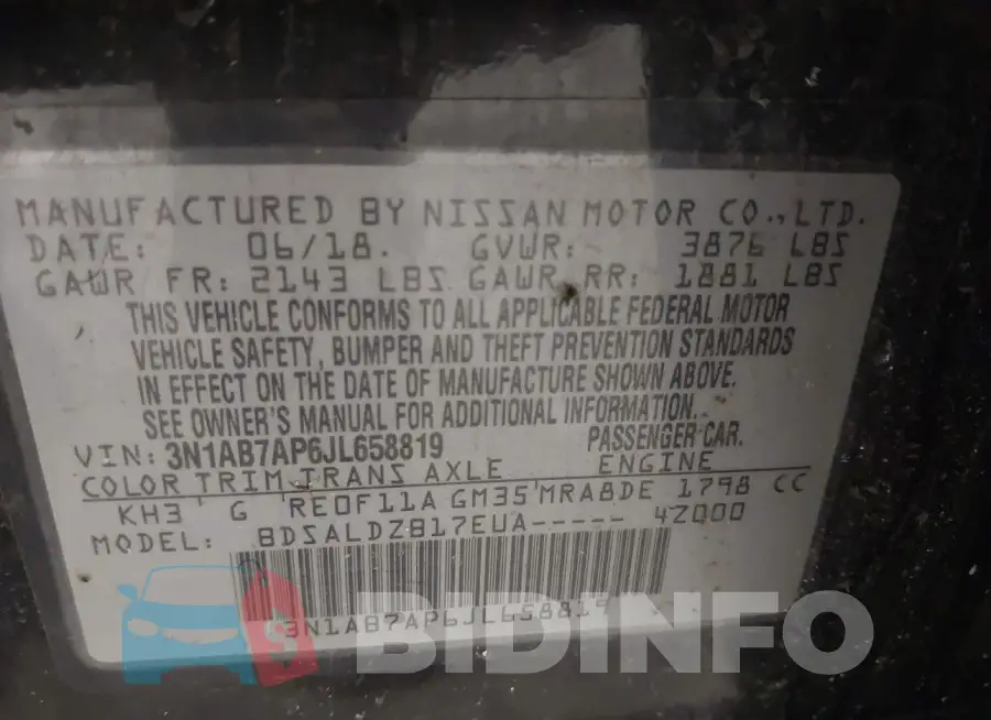 3N1AB7AP6JL658819 Photo# 9
