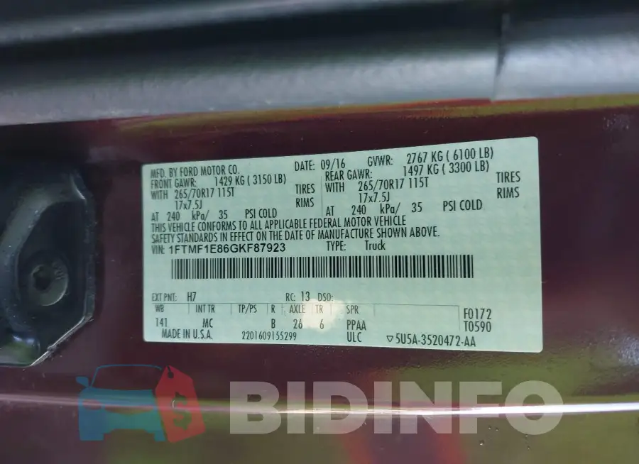 1FTMF1E86GKF87923 Photo# 9