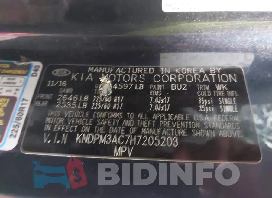 KNDPM3AC7H7205203 Photo# 9