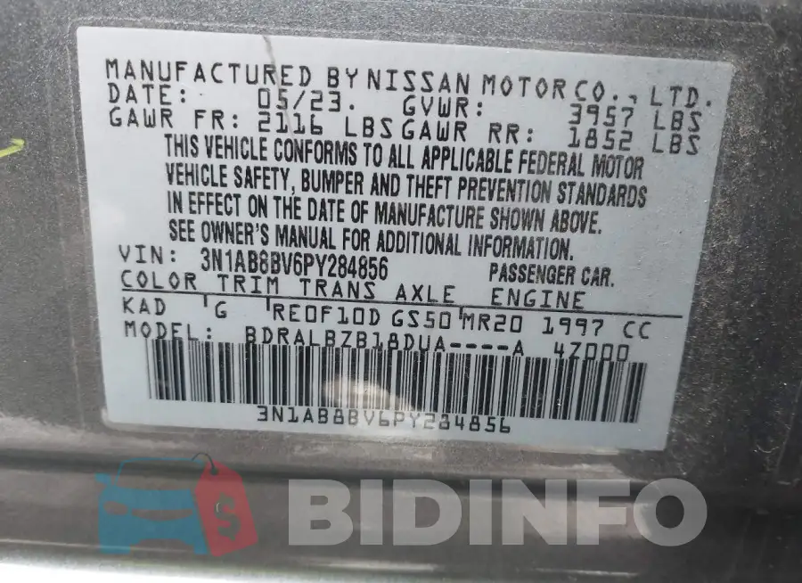 3N1AB8BV6PY284856 Photo# 9