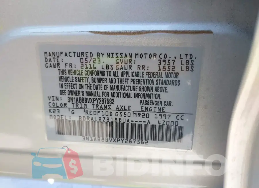 3N1AB8BVXPY287582 Photo# 9