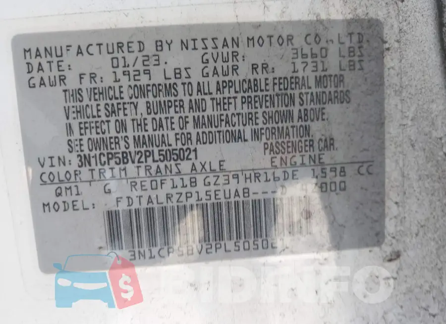 3N1CP5BV2PL505021 Photo# 9